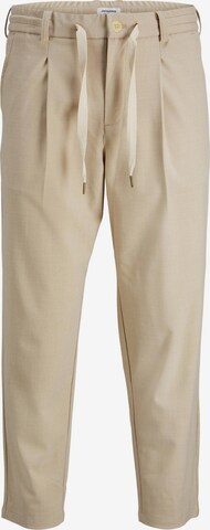 JACK & JONES Regular Pleat-Front Pants 'BILL' in Grey: front