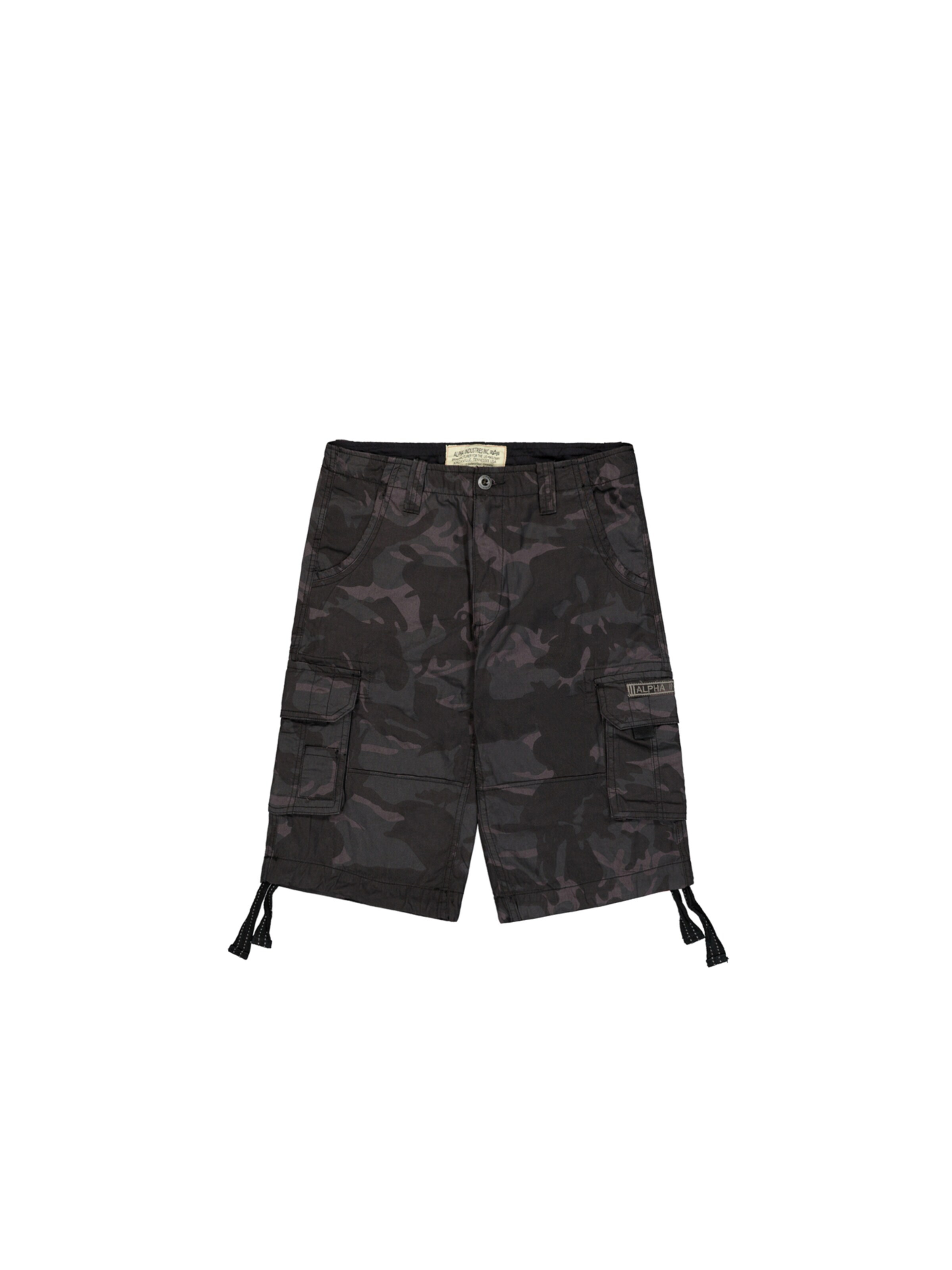 ALPHA INDUSTRIES Szabványos Cargo nadrágok 'Jet' - fekete: elől