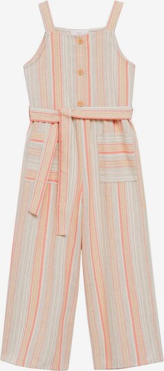 MANGO KIDS Jumpsuit 'Lara' in hellgrau / koralle / hellorange / weiß, Produktansicht