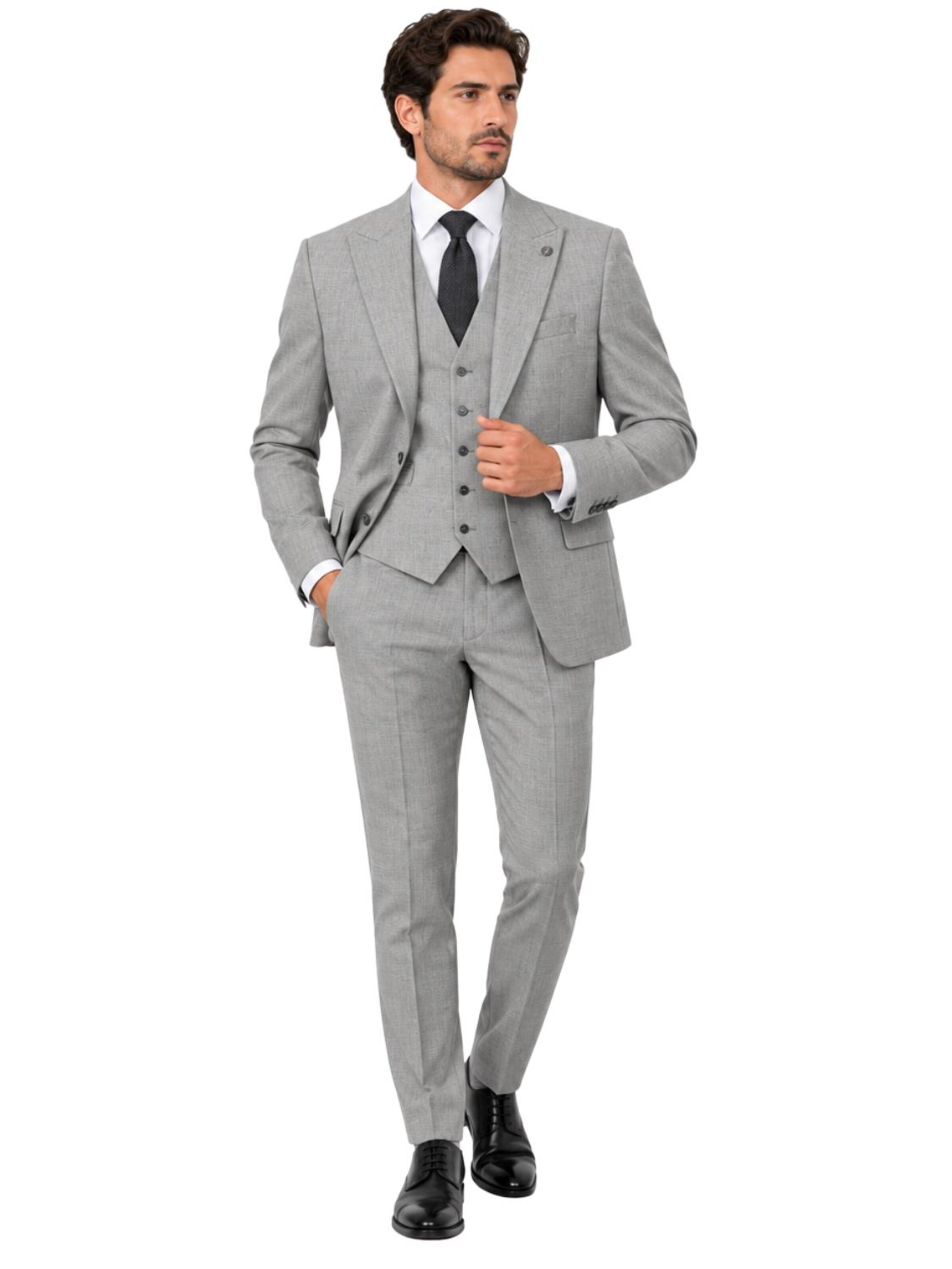 Guild Suit 'Slim fit Business Anzug' in Grey: front