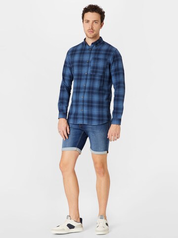 JACK & JONES Regular Fit Hemd 'OWEN GRINDLE WILLOW' in Blau