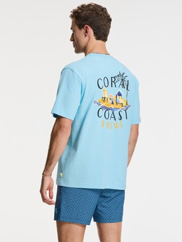 Tricou 'Finn Sketched Island' de la Shiwi pe albastru: față