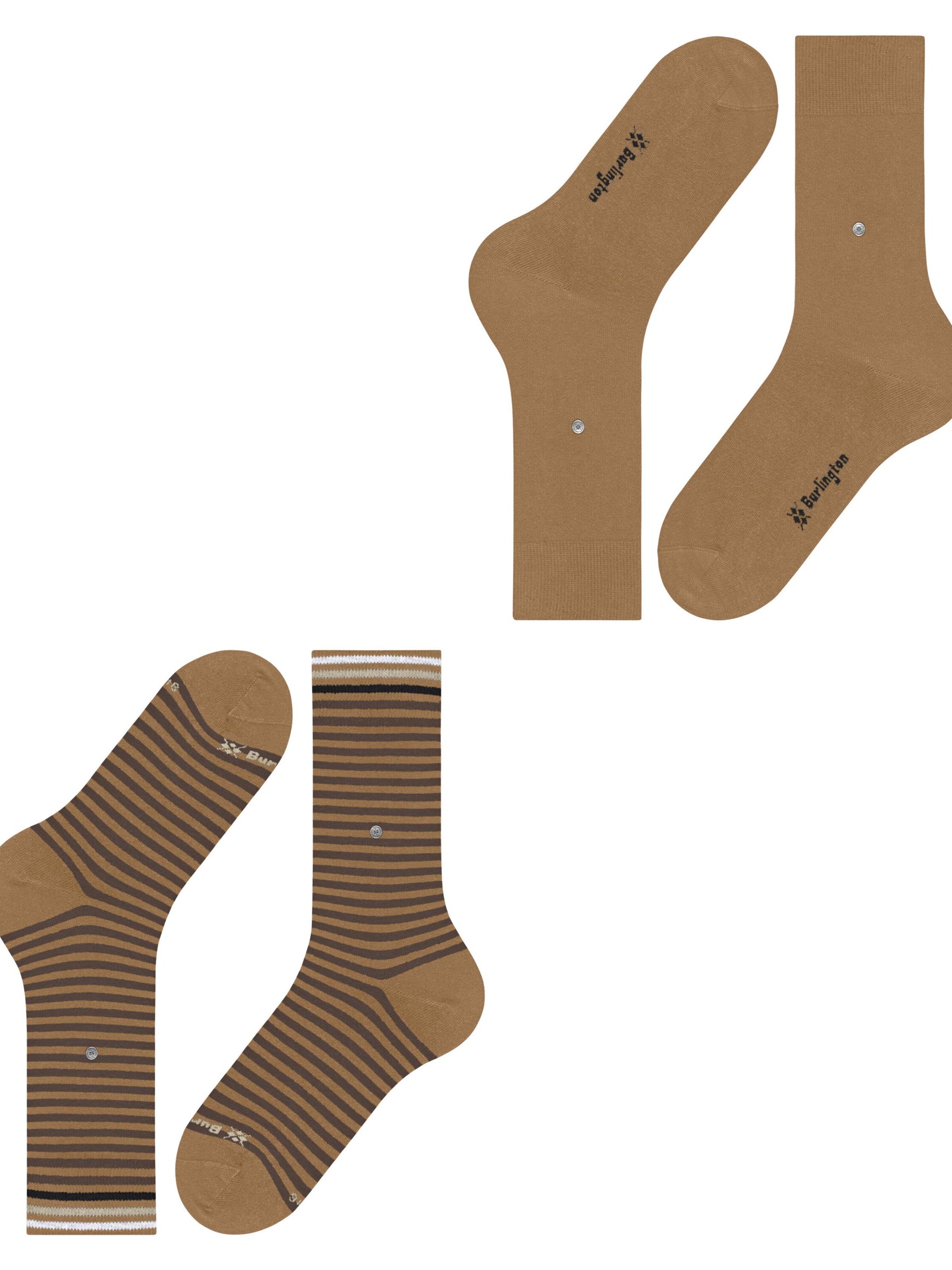BURLINGTON Socks 'Everyday Stripe 2-Pack' in Brown