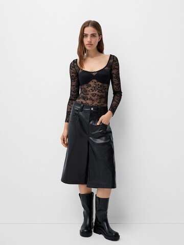 Bershka Shirt bodysuit in Black