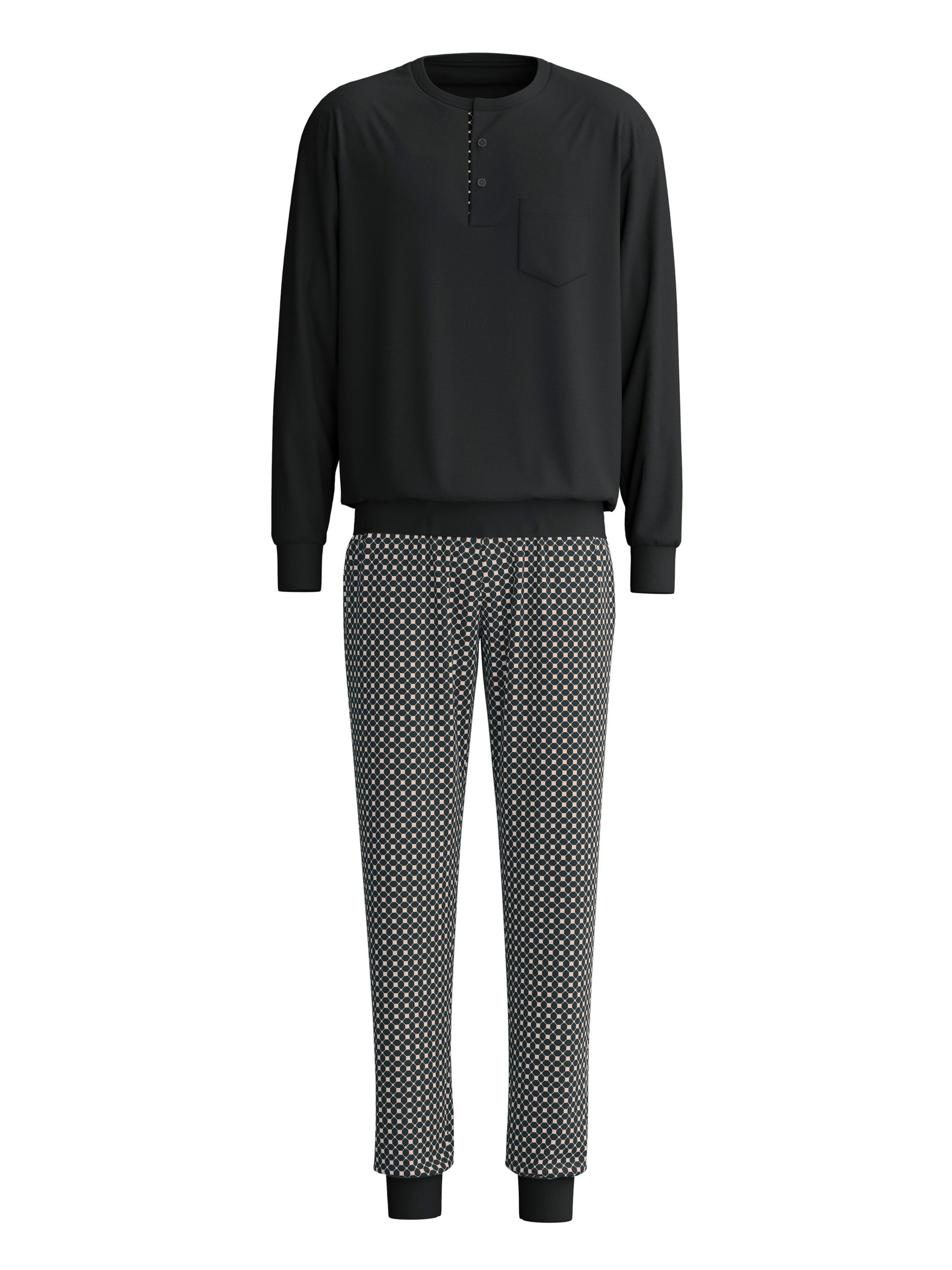 Pigiama lungo 'Relax Cosy Vibes 4' di CALIDA in nero: frontale