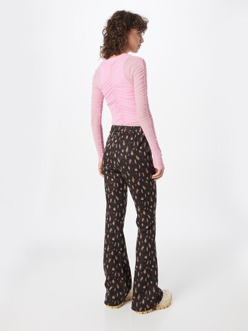 Colourful Rebel Flared Trousers 'Jolie' in Brown