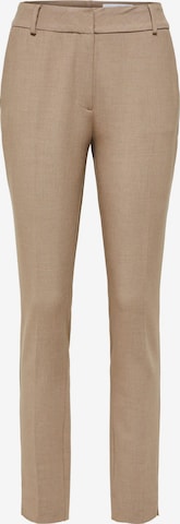 SELECTED FEMME Slimfit Spodnie w kant 'Rita' w kolorze brązowy: przód