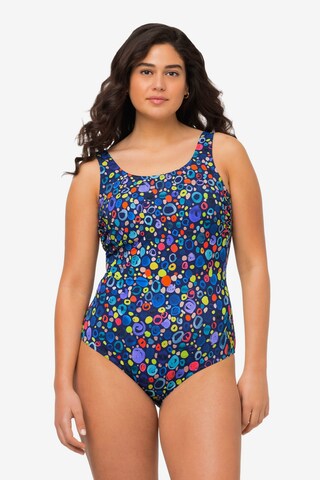 Ulla Popken Minimiser Swimsuit in Blue: front