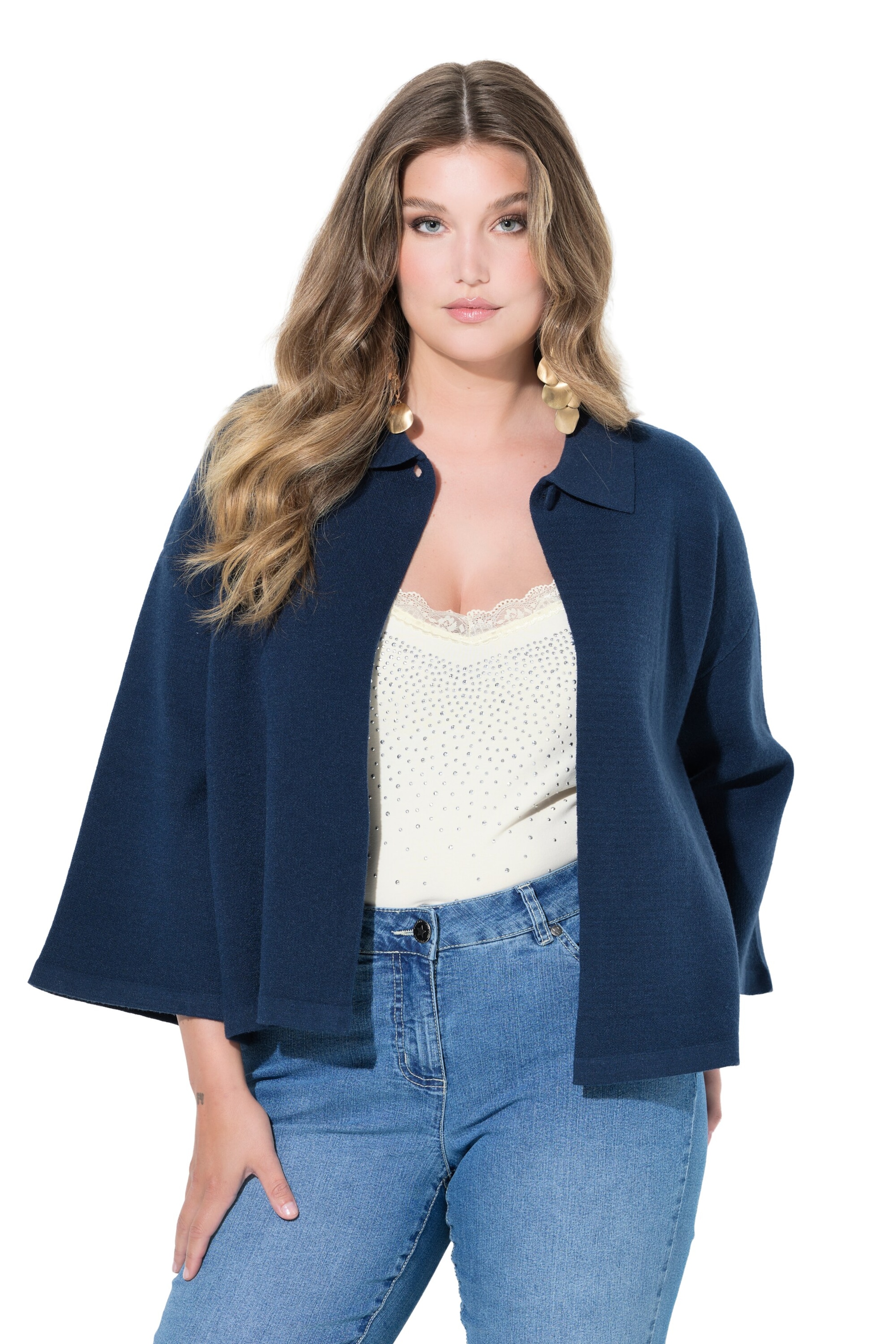 MIAMODA Strickjacke in Blau: Vorderseite