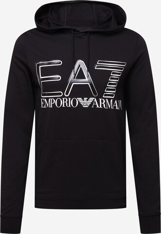 Bluză de molton de la EA7 Emporio Armani pe negru: față