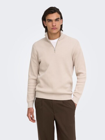 Only & Sons - Tapered Pantalón chino 'MIRO ' en marrón: frente