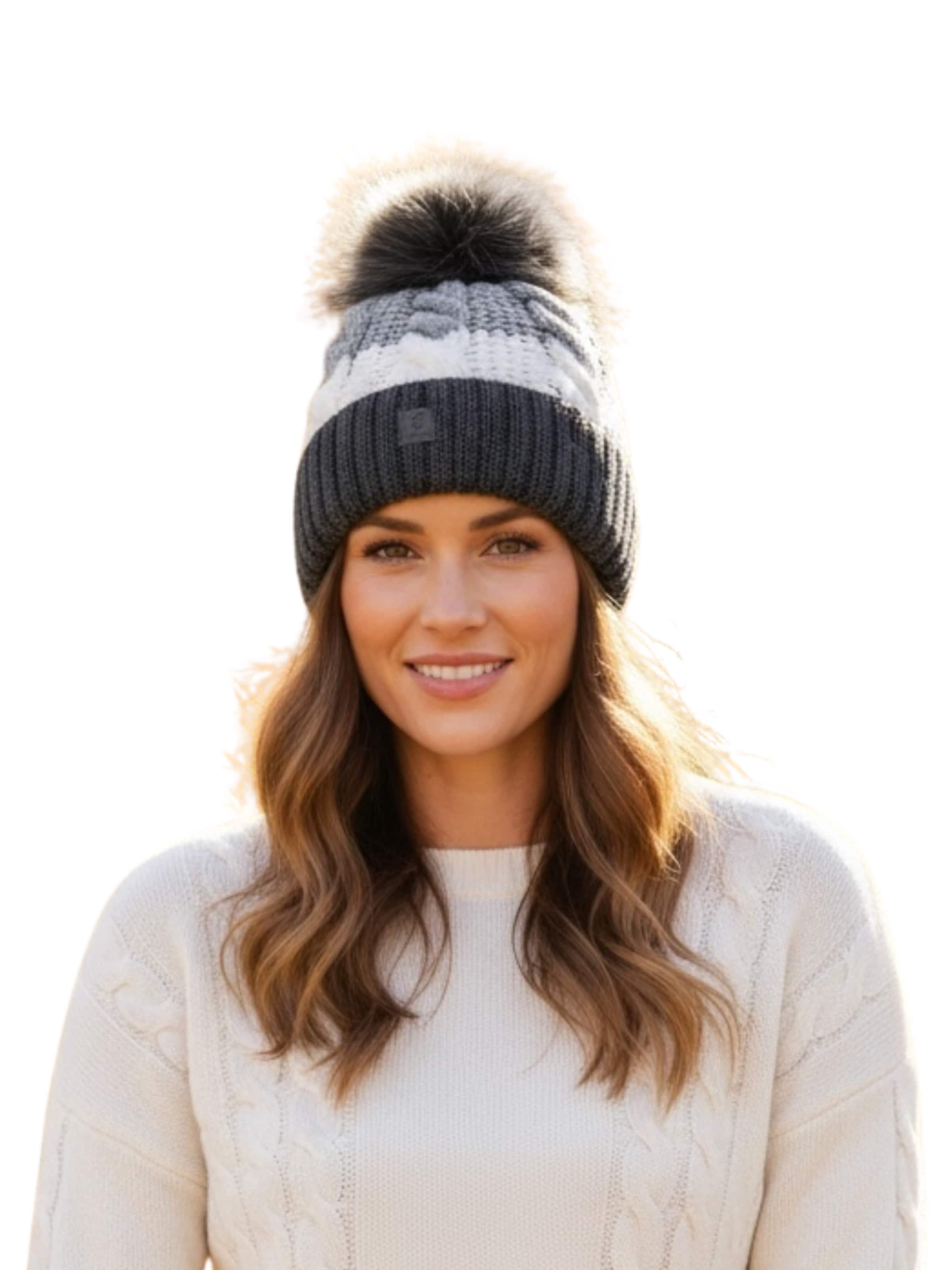 Kumixi Beanie 'Bommelmütze' in Grey