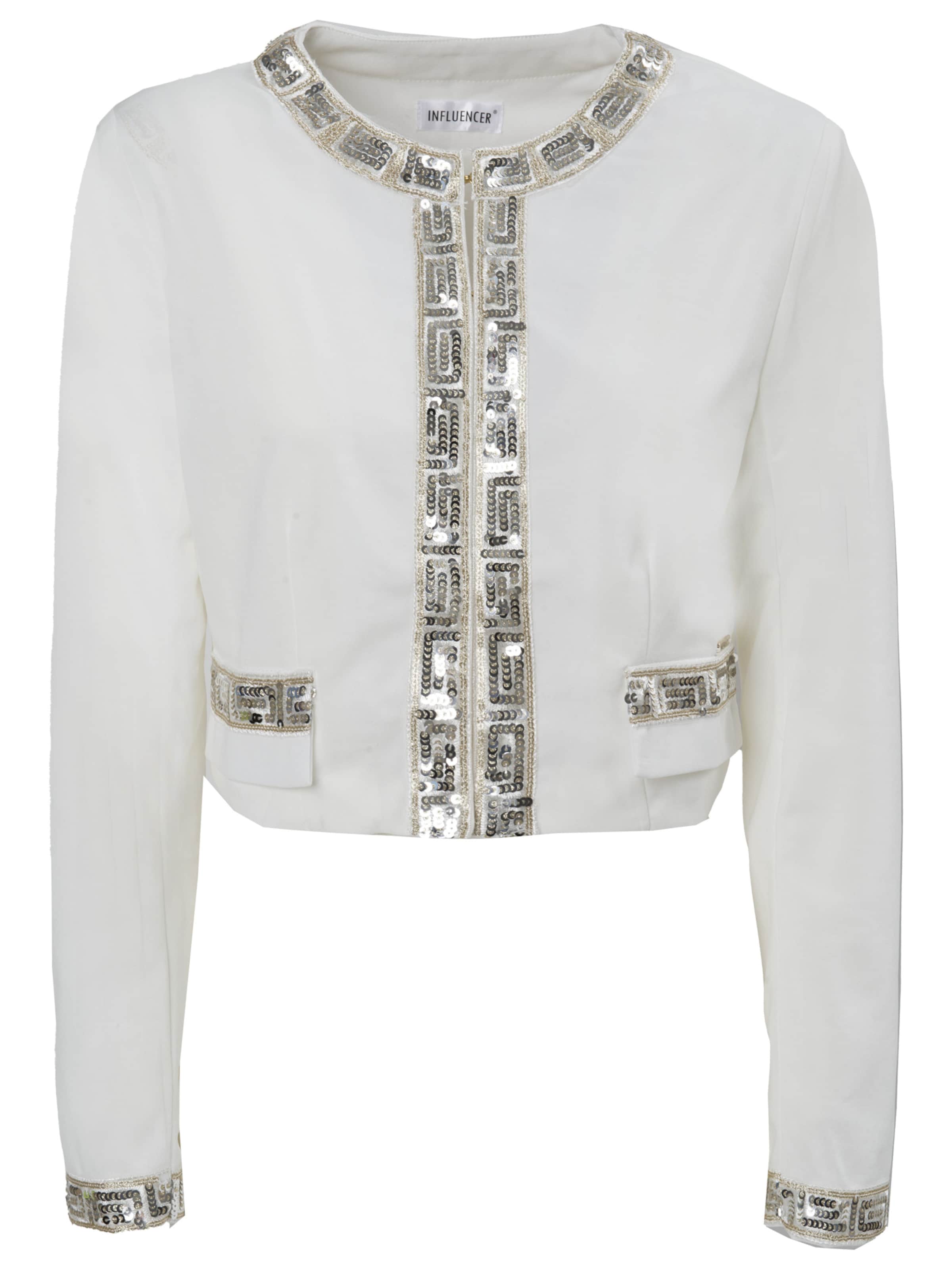 Geacă de primăvară-toamnă de la Influencer pe alb: față