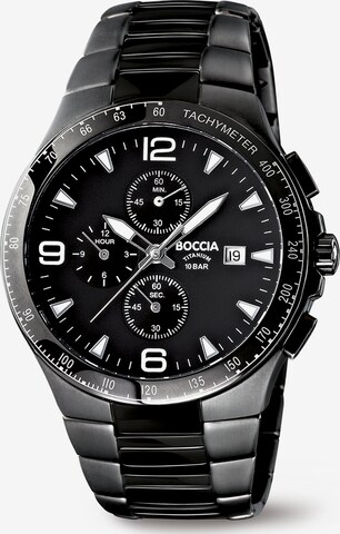 Boccia Titanium Analog Watch in Black: front