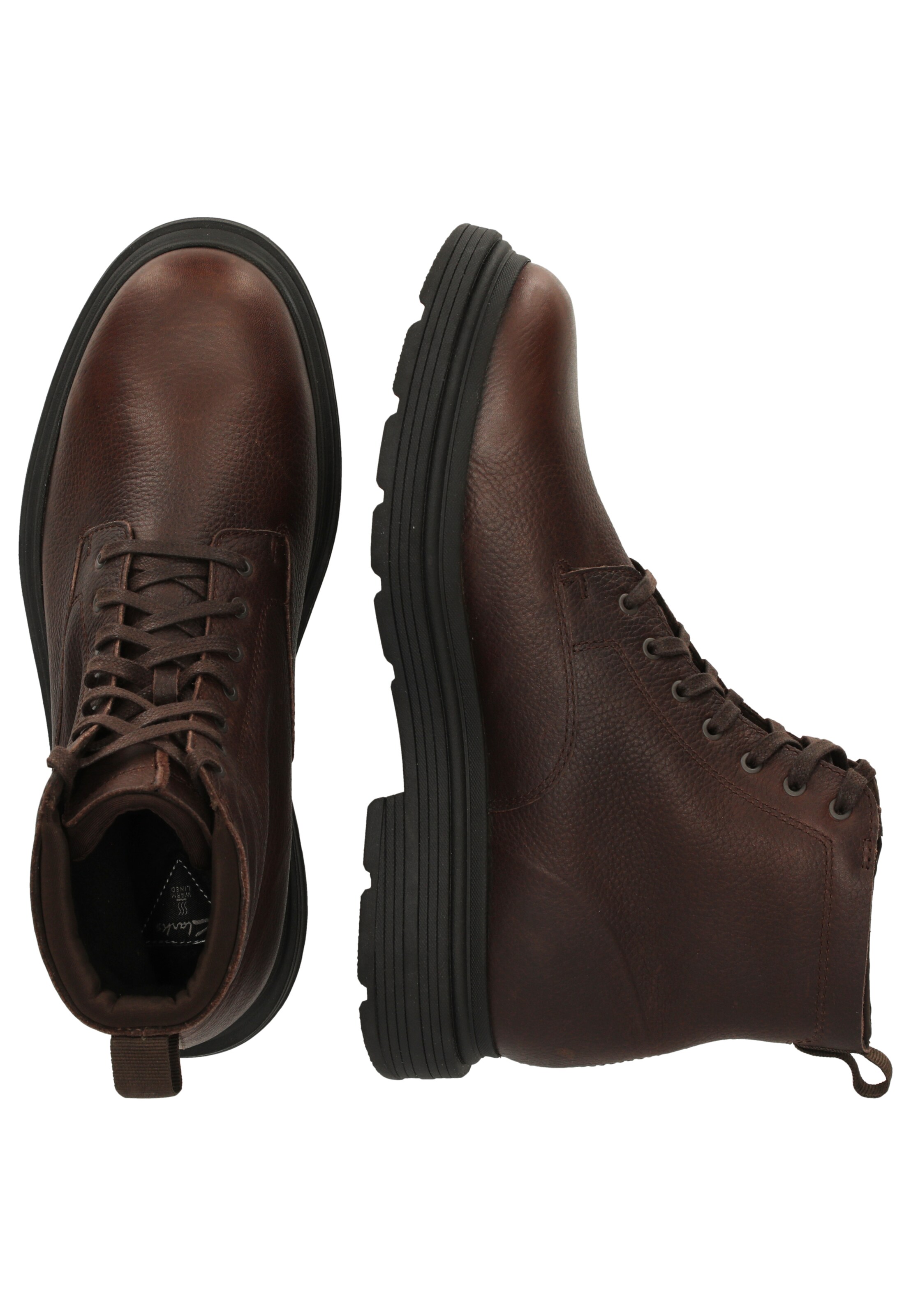 CLARKS Lace-up boot 'Badbury High Waterproof' in Brown