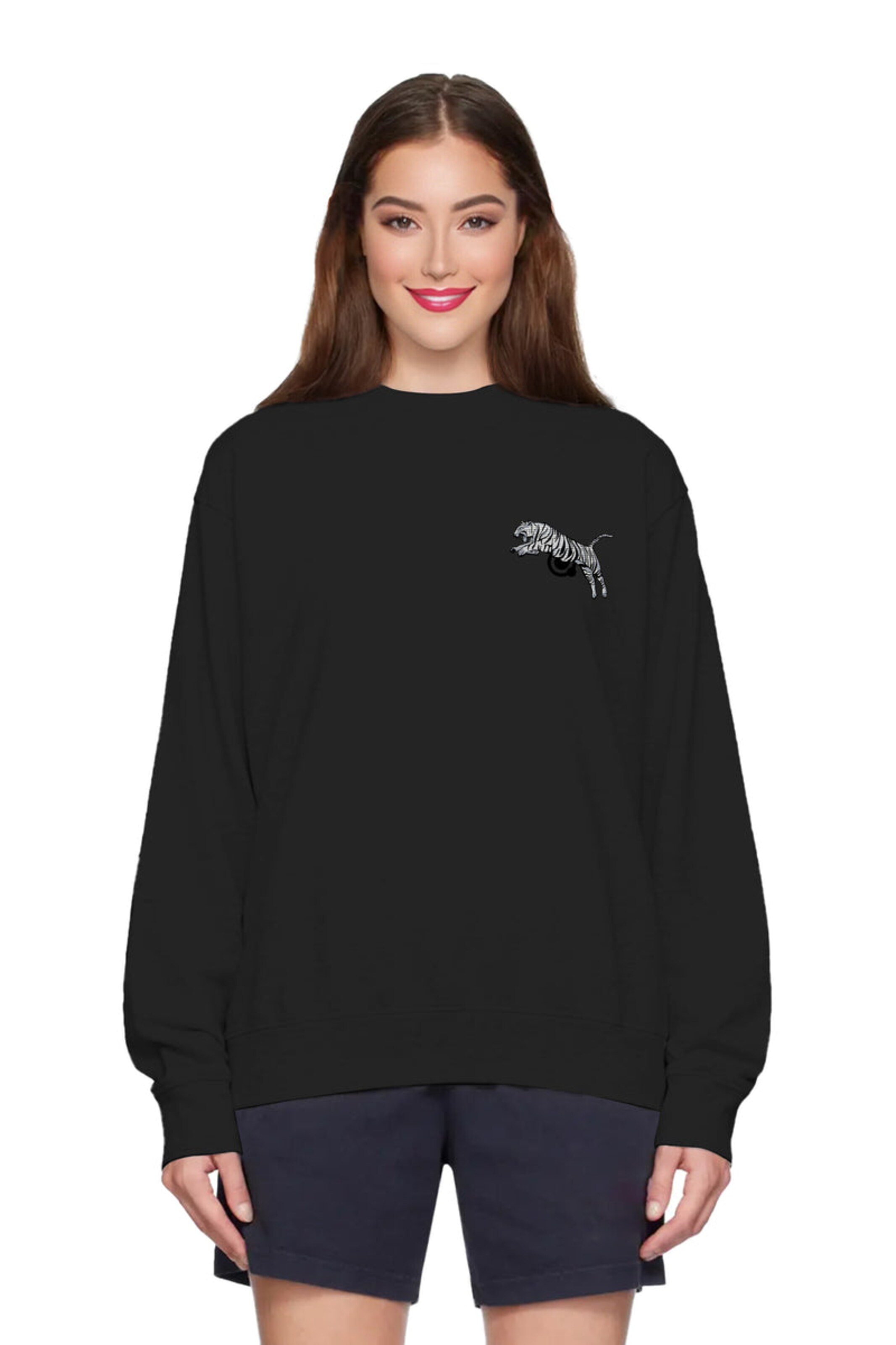 Sweat-shirt UNIQVIBE en noir : devant