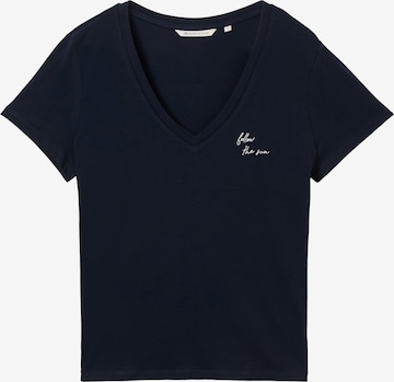 TOM TAILOR DENIM Tričko - Modrá: predná strana