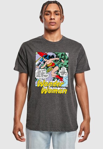 Merchcode T-Shirt 'Wonder Women - Trouble' in Grau: Vorderseite