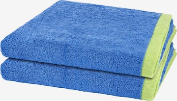 Cawö Handdoek 'Lifestyle Splash' in Blauw: voorkant