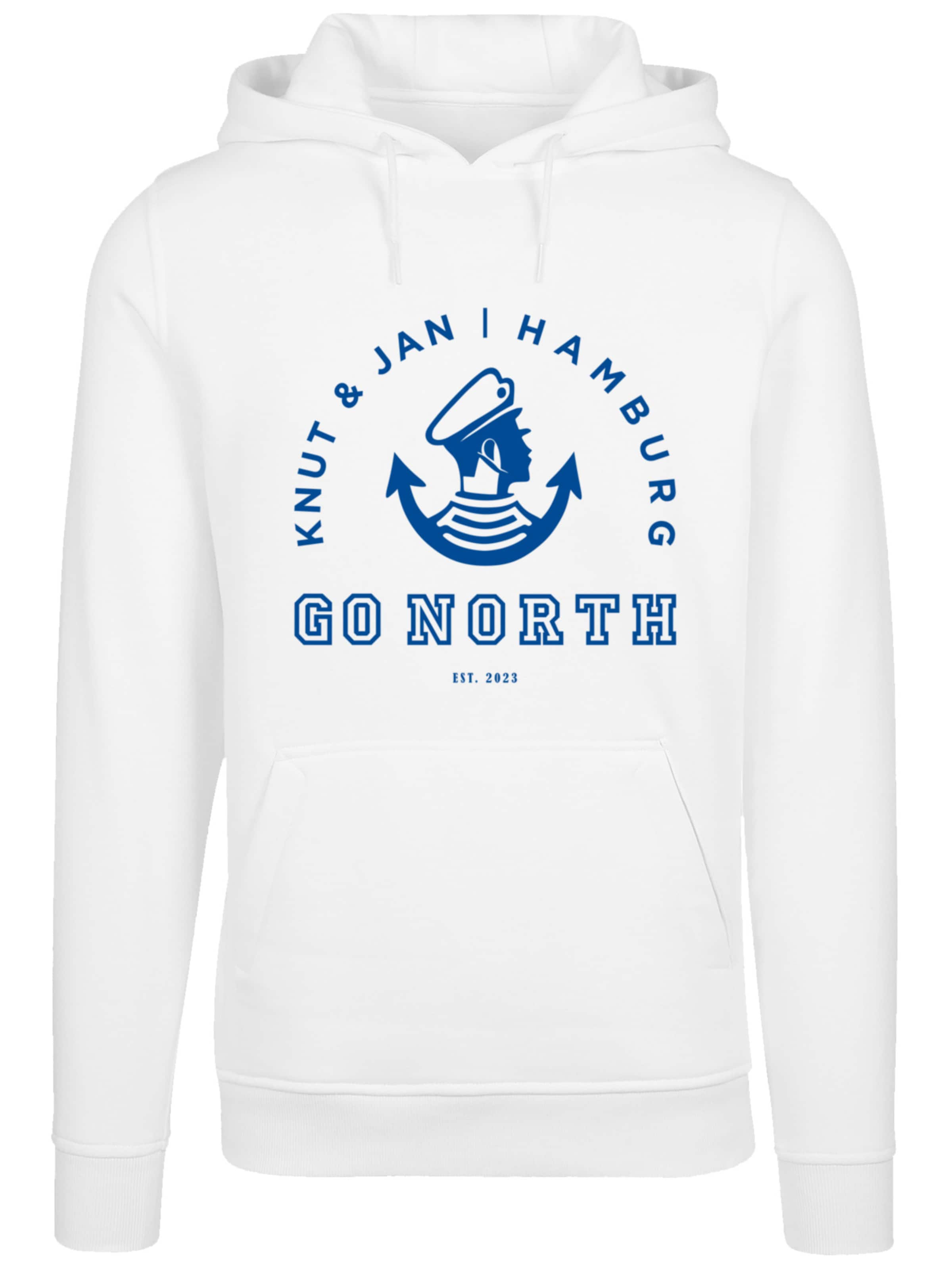 F4NT4STIC Sweatshirt 'Go North Logo' in Weiß: Vorderseite