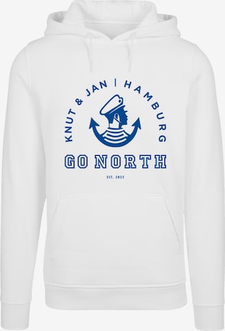 Sweat-shirt 'Go North Logo' F4NT4STIC en blanc : devant