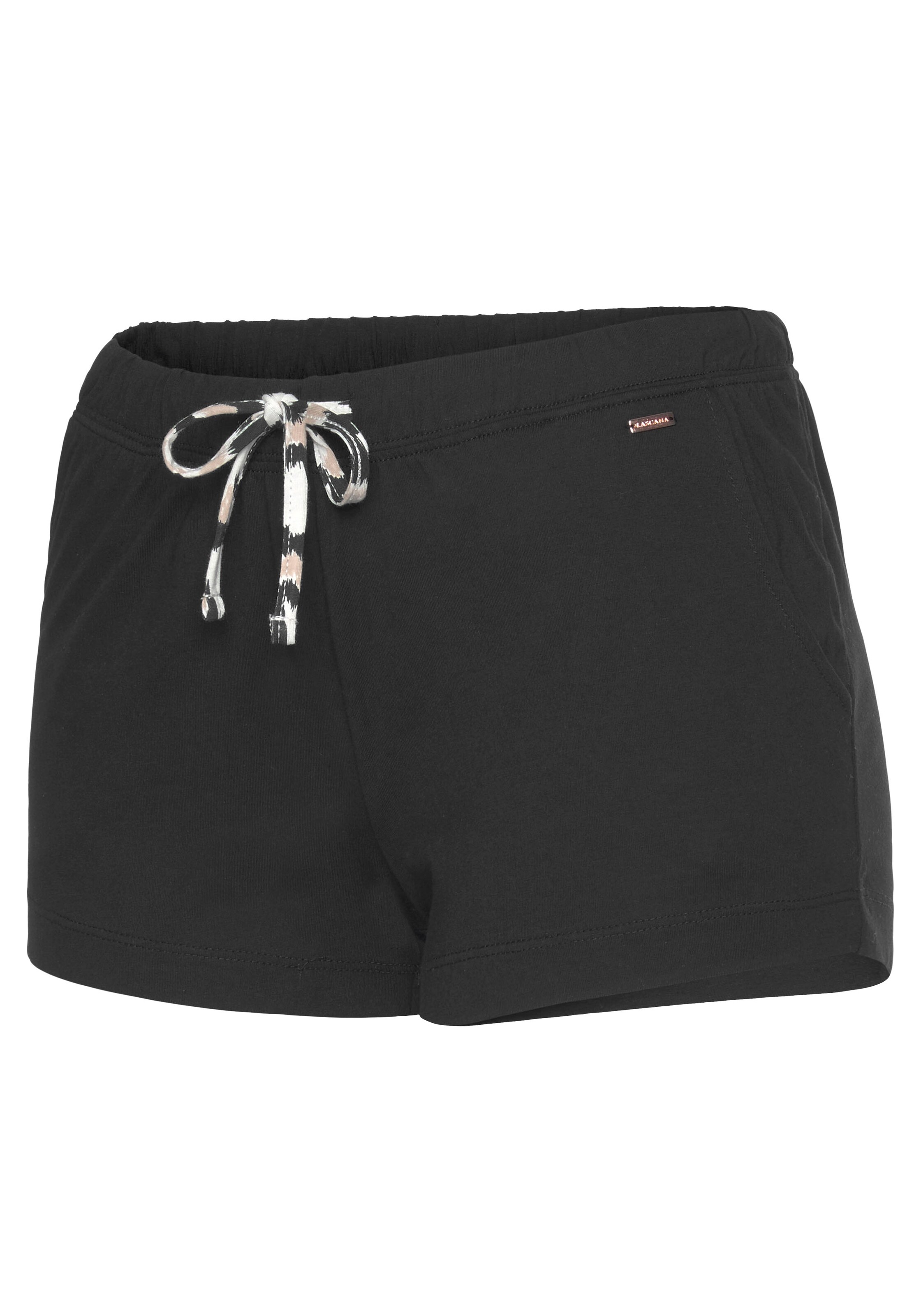 LASCANA Pyjamashorts in Schwarz