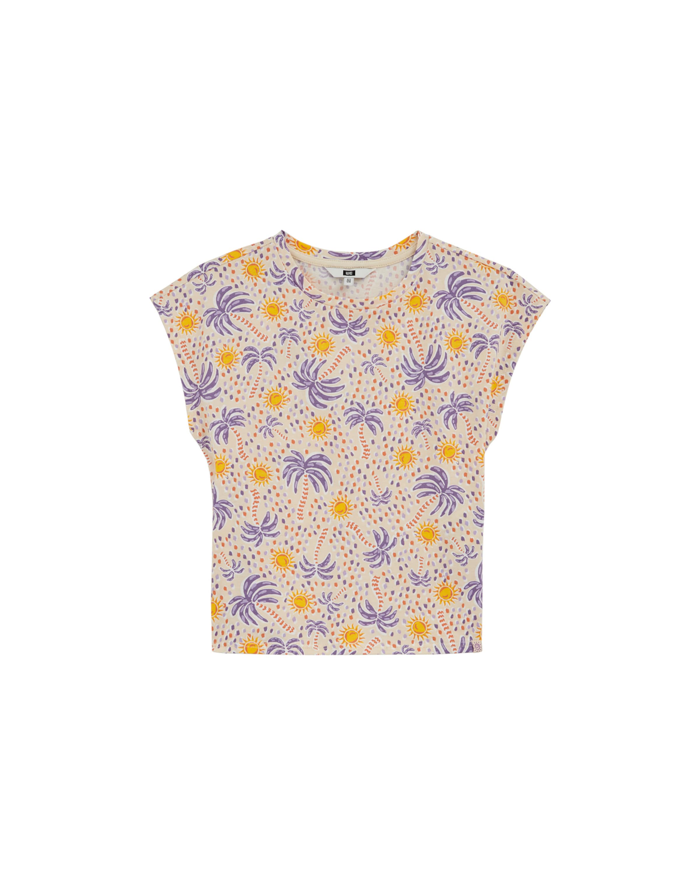 T-Shirt WE Fashion en beige : devant