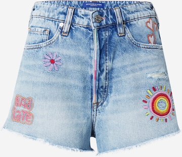 SCOTCH & SODA Широка кройка Дънки 'Boyfriend shorts — Back to Nature' в синьо: отпред