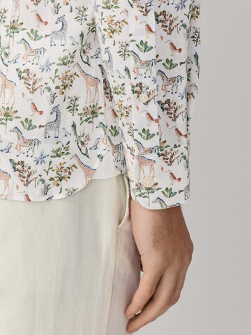 Hackett London Regular fit Overhemd 'Fauna' in Wit