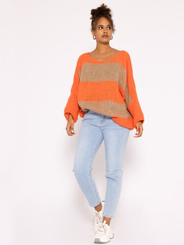 SASSYCLASSY Maxi svetr – oranžová