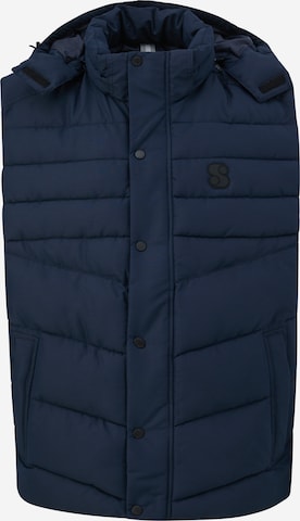 s.Oliver Men Big Sizes Vest in Blue: front