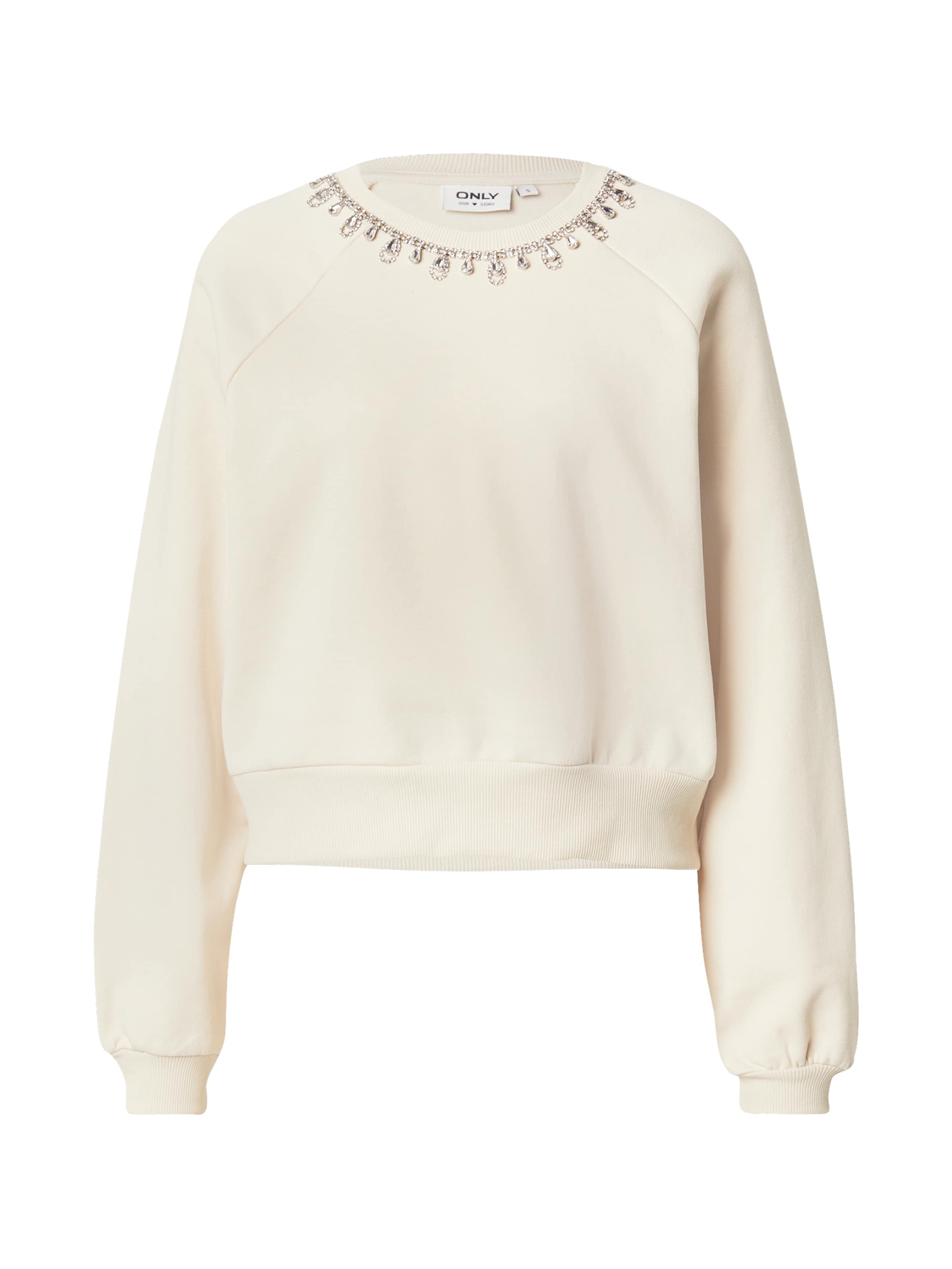 ONLY Sweatshirt 'ONLJETT' in Beige: front