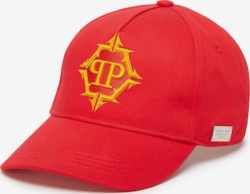 Cappello da baseball 'Hexagon' di Philipp Plein in rosso: frontale