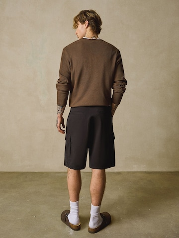 Wide Leg Pantalon cargo Bershka en noir