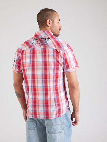 CAMP DAVID Regular fit Button Up Shirt in Red