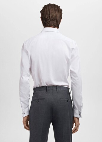MANGO MAN Slim fit Button Up Shirt 'Masnou' in White