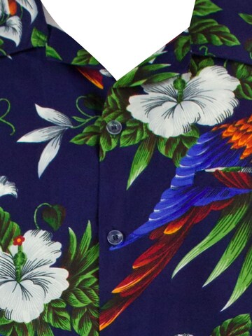 King Kameha Shirt 'Cherryparrot' in Blau