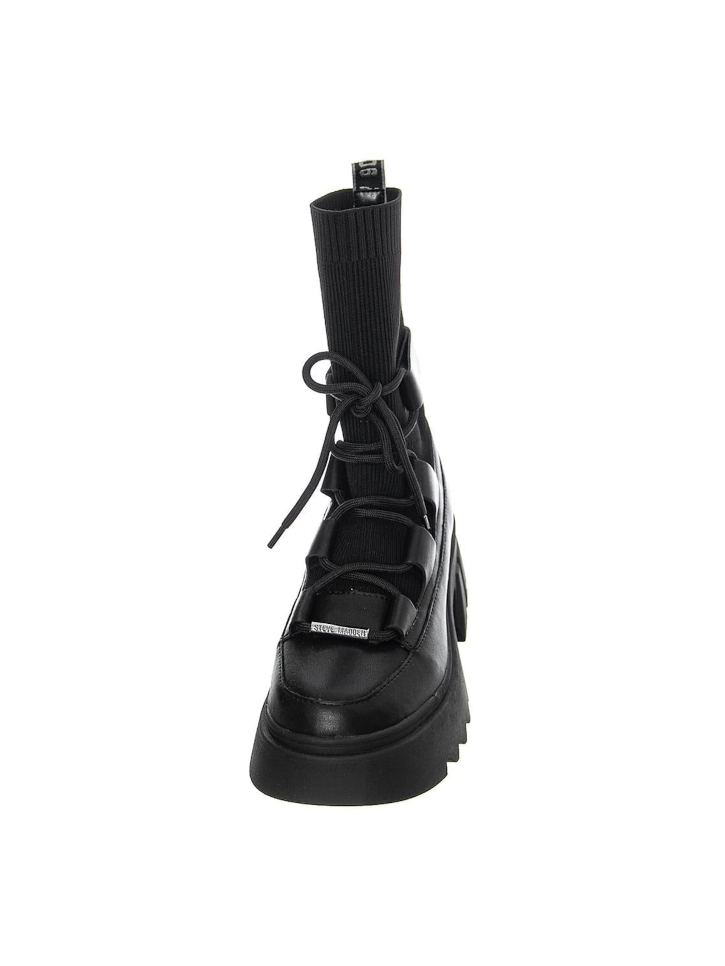 STEVE MADDEN Kozaki 'Womens Hierarchy Black Lace-Up Boots' w kolorze czarny