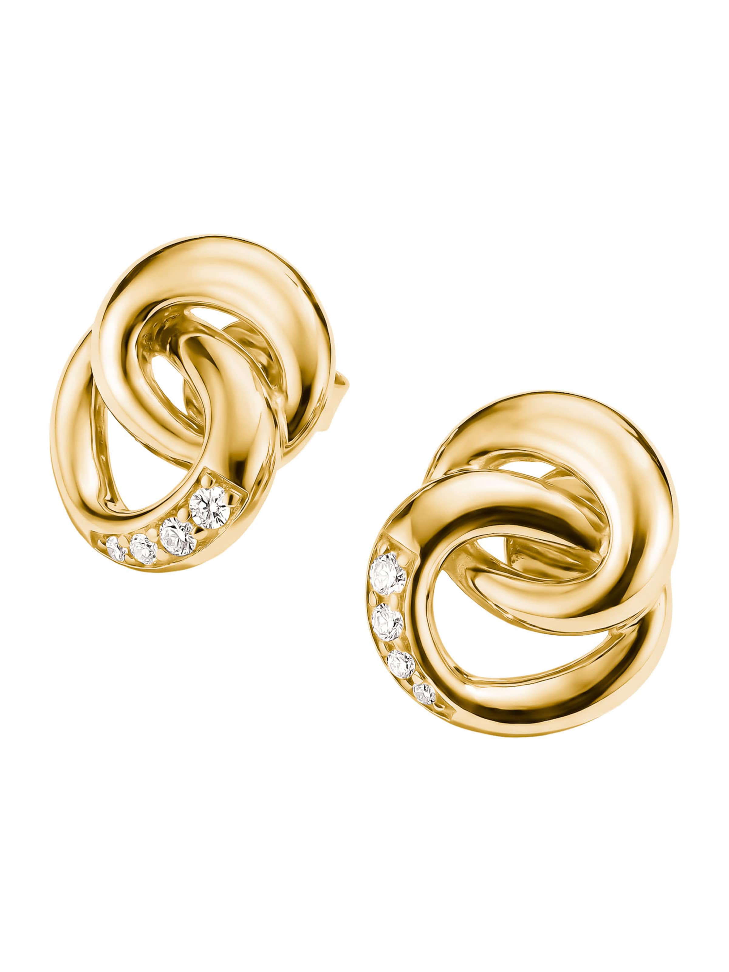 Thomas Sabo Ohrstecker Together mit weißem Zirkonia in Gelb