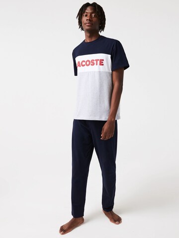 LACOSTE - Pijama largo en azul: frente