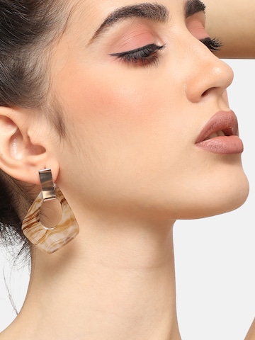 SOHI Earrings 'Tazia' in Brown: front