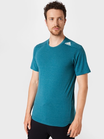 ADIDAS SPORTSWEAR - Camisa funcionais 'Designed for Training' em azul: frente