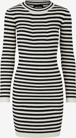 PIECES Pletena obleka 'Crista' | črna barva: sprednja stran