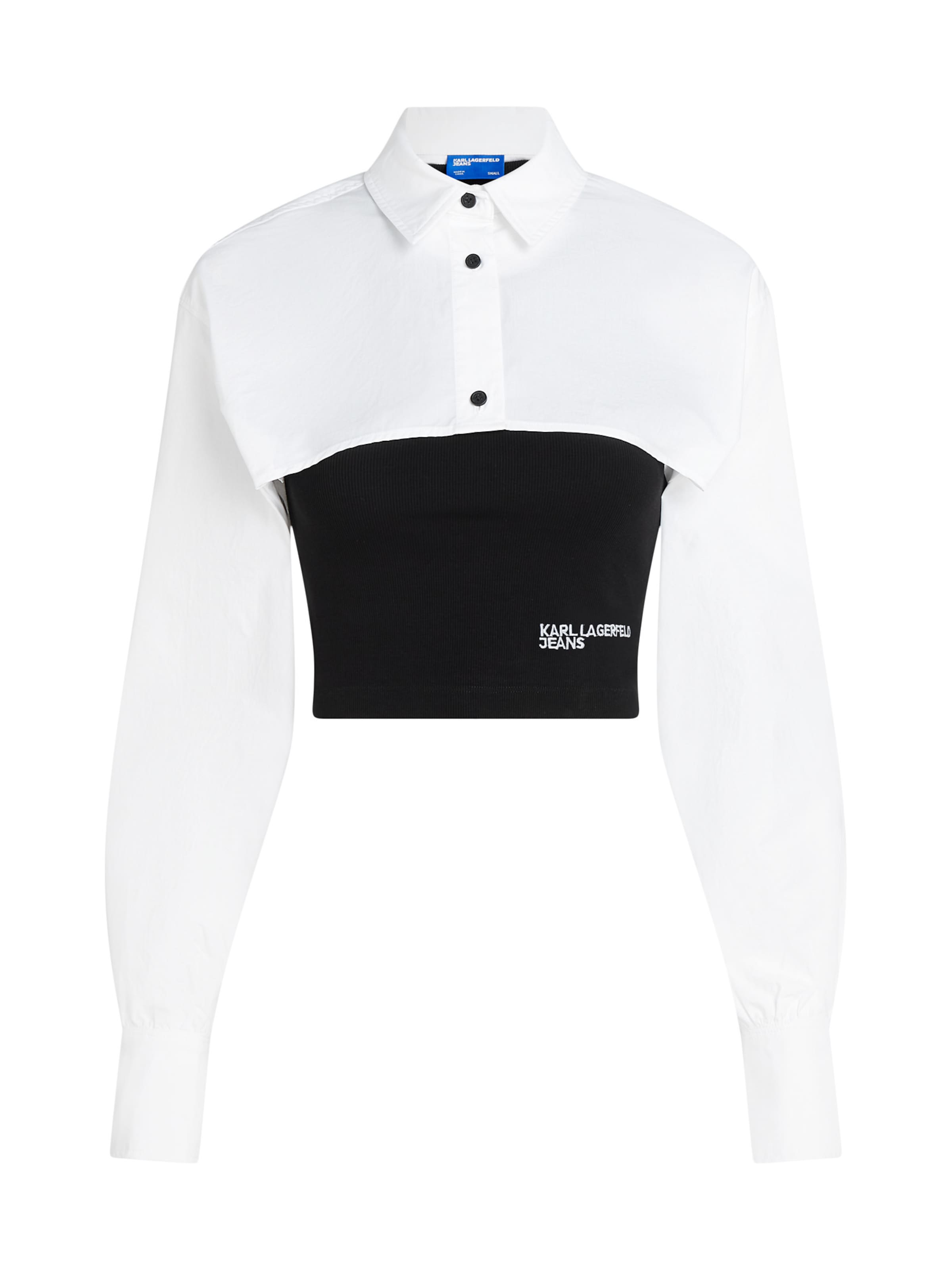 KARL LAGERFELD JEANS Bluse in Schwarz: Vorderseite