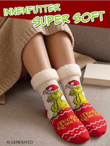 The Grinch Socken 'Hüttensocken Feelin Grinchy'‌‌‌‌‌ in Mischfarben