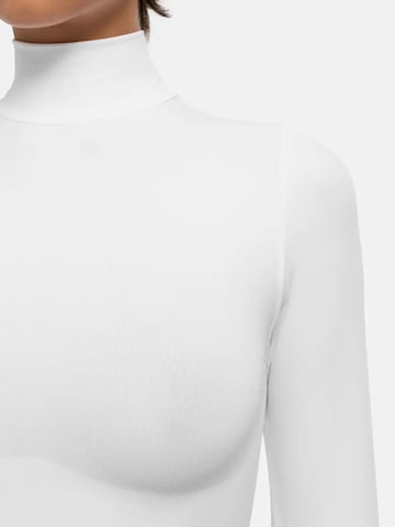 cfab - Body moldeador 'Clean Longsleeve Turtleneck Sculpting Bodysuit with String' en blanco