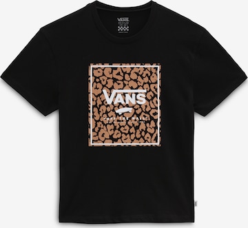 VANS T-Shirt 'LEOPARD PRINT BOX' in Schwarz: front