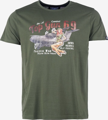 TOP GUN Shirt ' ' in Green: front