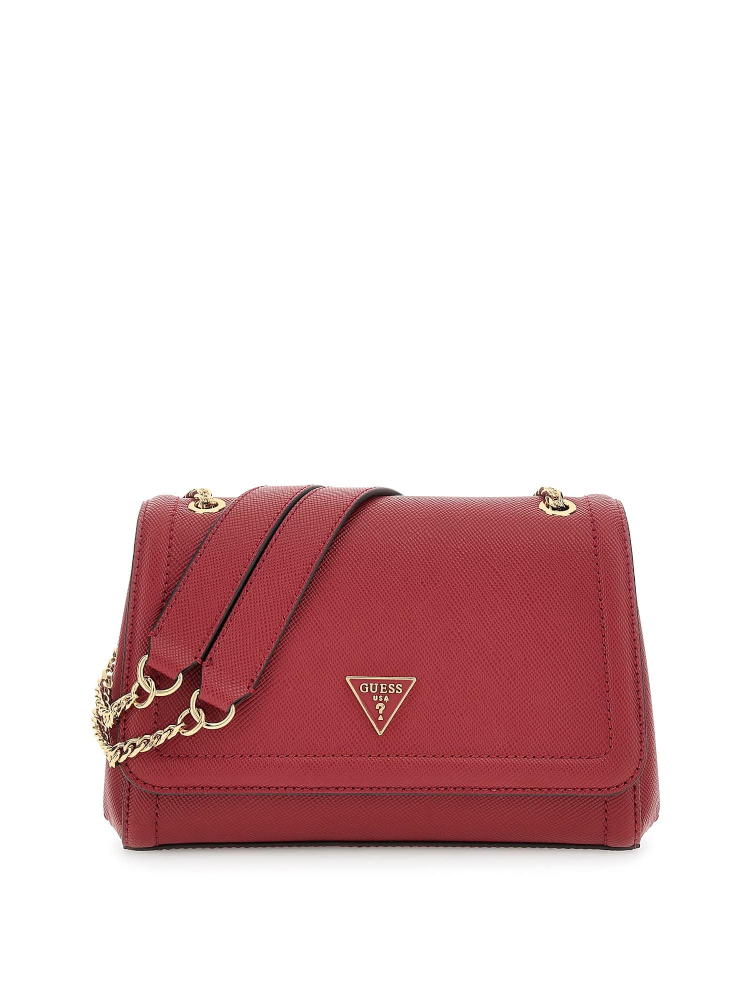 sarkans GUESS Pleca soma 'NOELLE II CNVRTBLE XBODY FLAP': no priekšpuses