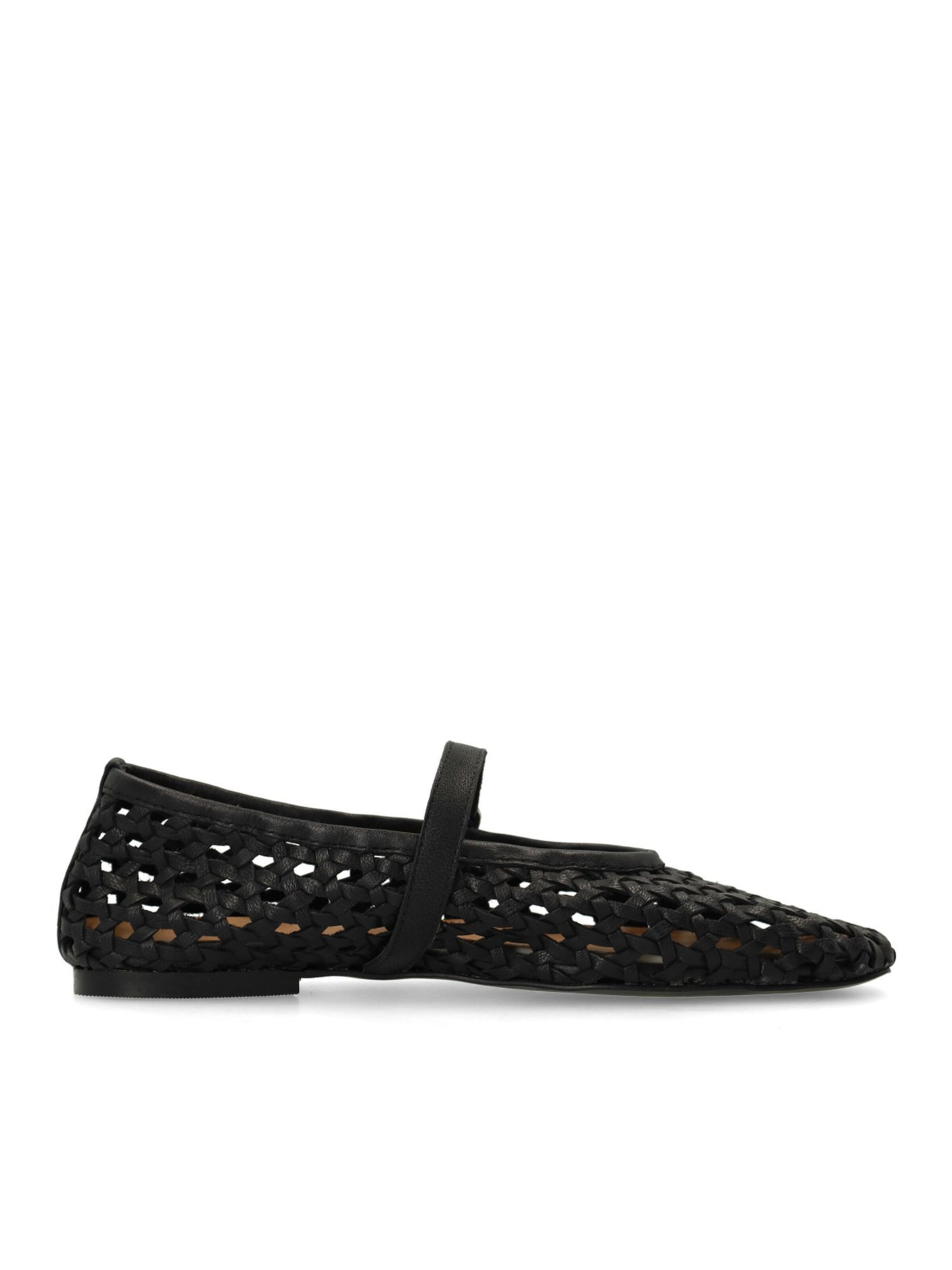 SACHA Ballet Flats with Strap in Black